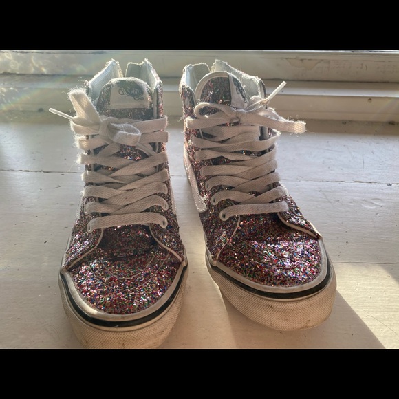 Vans Shoes Vans Sk8hi Chunky Pink Glitter Shoes Poshmark
